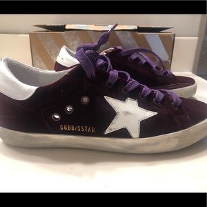 GOLDEN GOOSE Burgundy Superstar Velvet sneakers